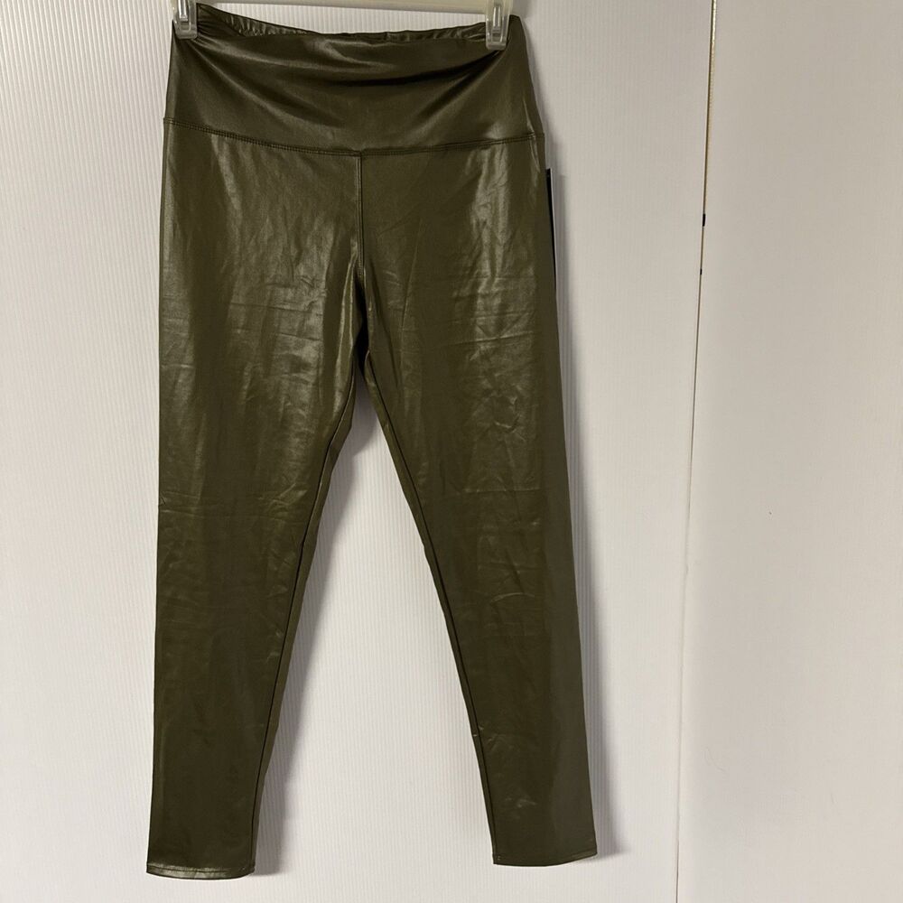 Coated Olive Green Leggings 2X